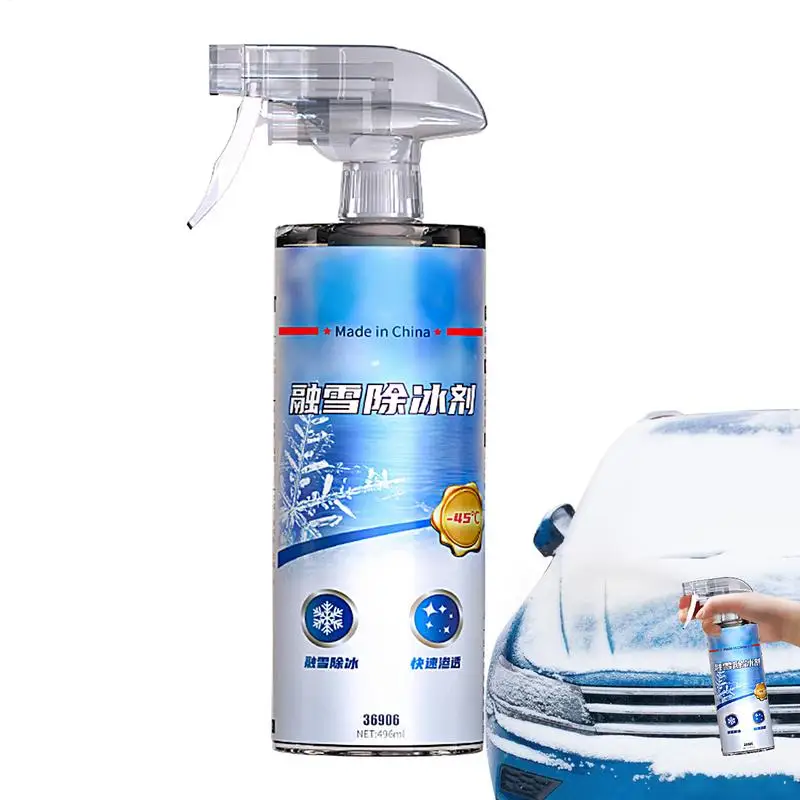 Car Windshield Deicing Spray Snow Melting Spray Windshield De-Icer Fast Ice Melting Spray 496ml Defrosting Anti Frost Car Spray