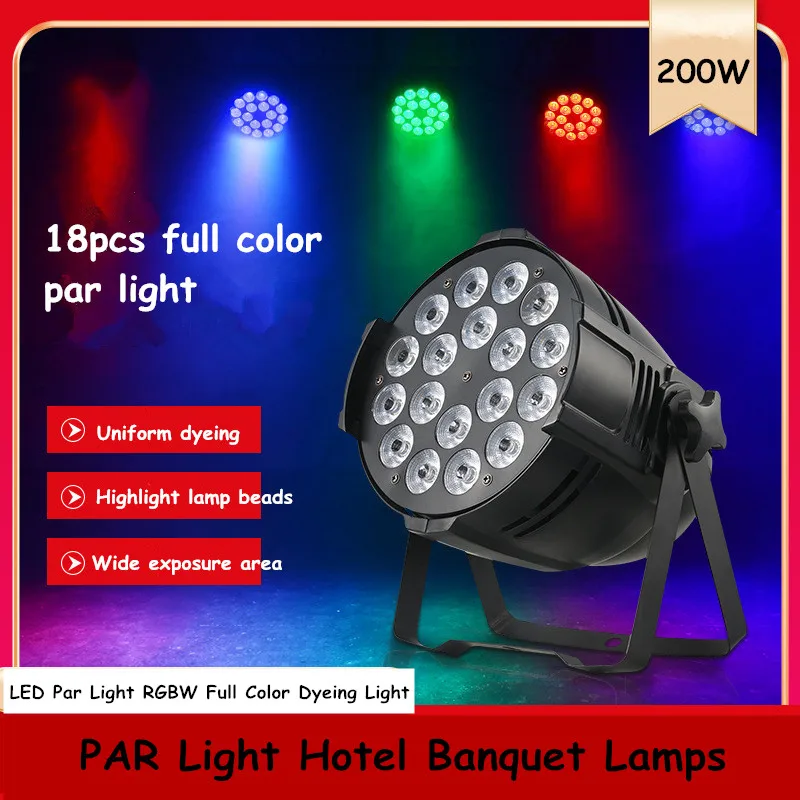 

18pcs 10W LED Par Light RGBW Full Color Dyeing Lights School Lecture Hall LED Par Lighting Hotel Banquet Lamp Disco Party Dj