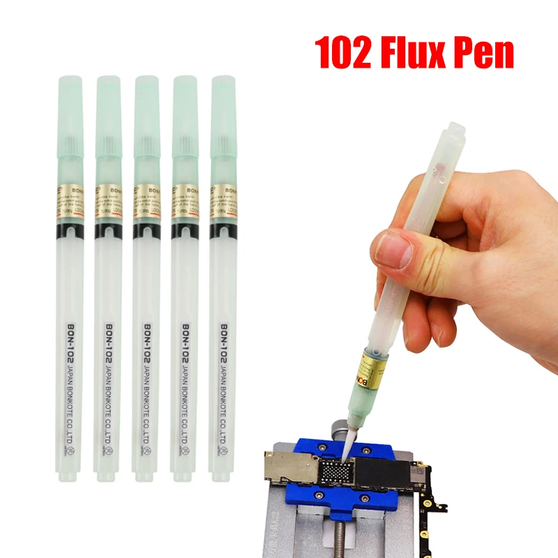 New Practical BON-102 Flux Paste Solder Paste Brush Tip Cleaning-free Welding Soldering Pen PCB Soldering Solder Tool Rosin