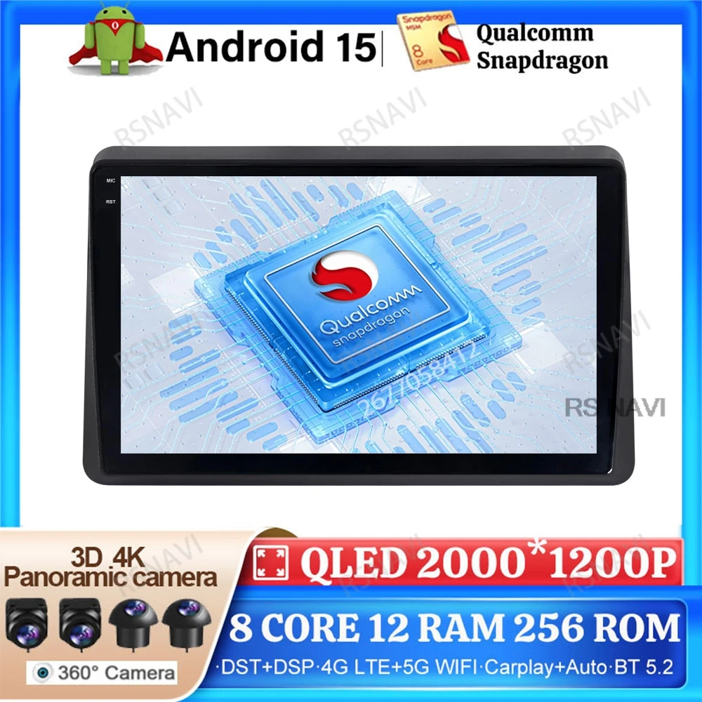 Android 15 Car Radio For Renault Master 2019 2020 2021 2022 5G WIFI DSP Viedo Player Autoradio Multimedia BT Qualcomm Navigation