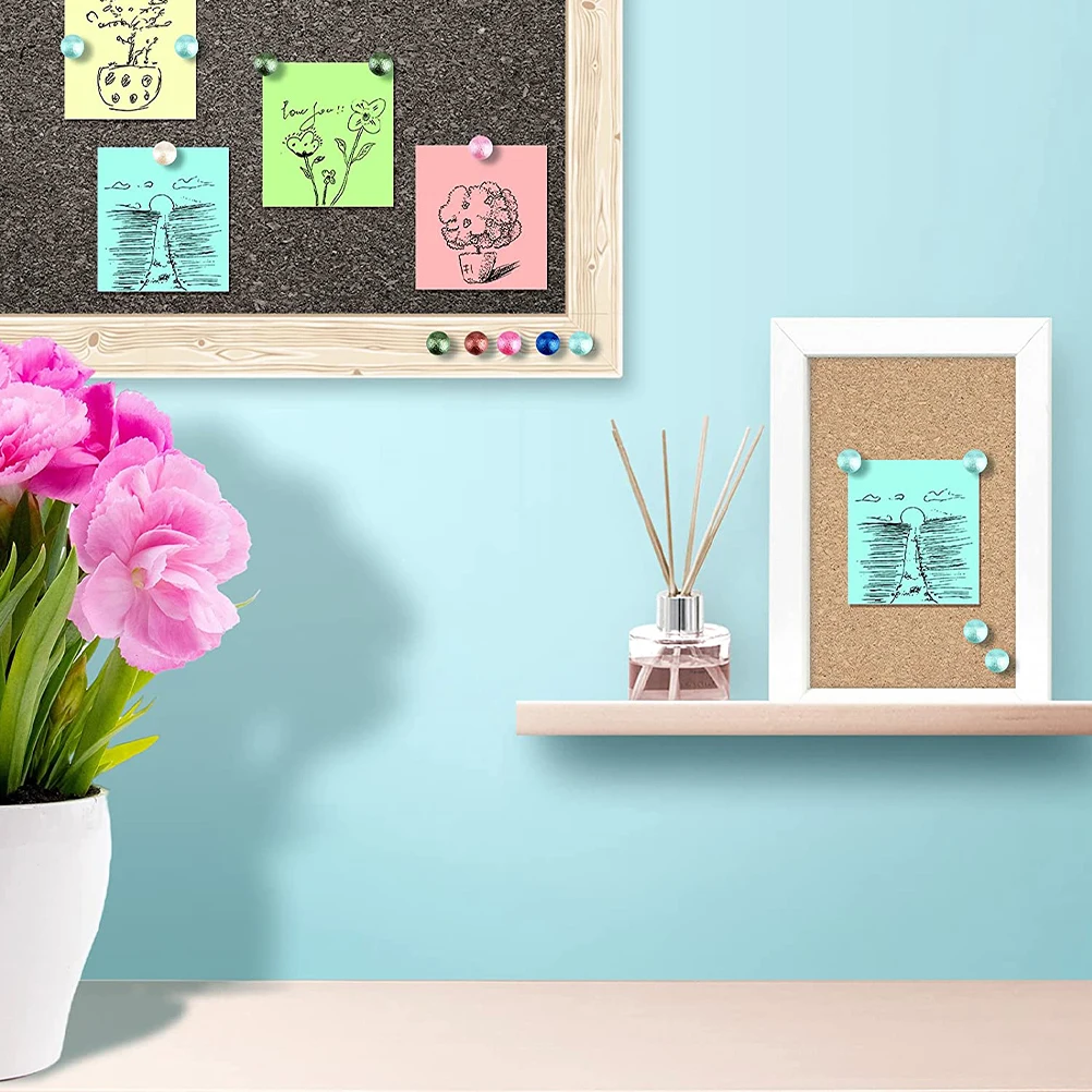 

100Pcs Premium Map Thumbtacks Reusable Ball Shaped Pushpins for Marking Locations Maps Wall Art Craft and Office Needs