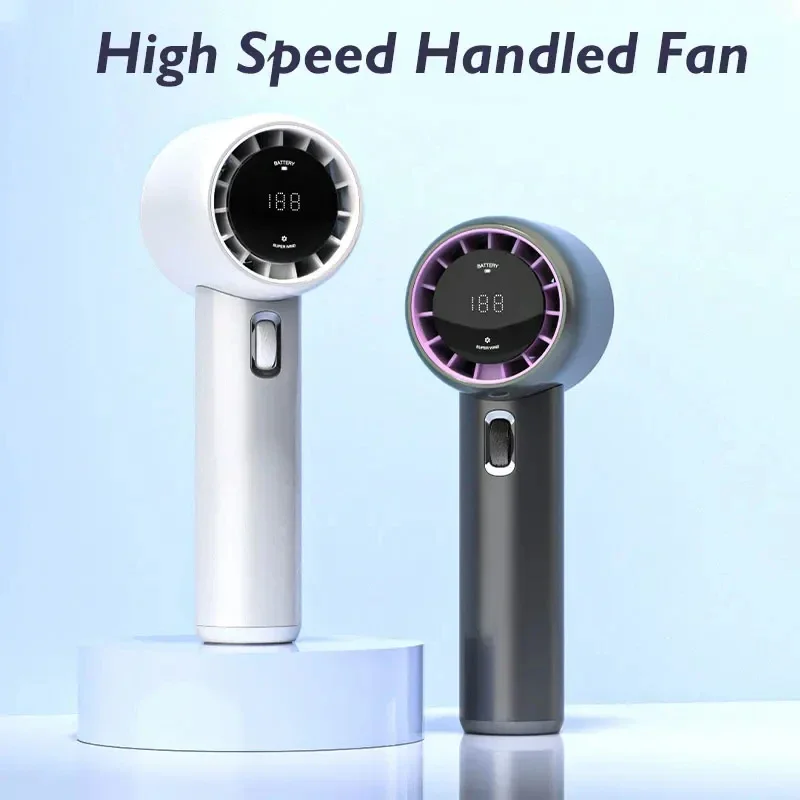 New GF02 199 Gears High Speed Handheld Fan Portable Cooler Fans USB Rechargeable 3500mAh Electric Fan Mini Air Conditioner