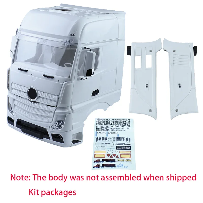 Plastic Body Hoge Top Shell Cockpit Kit voor 1/14 HERCULES HOBBY RC Tractor Truck Benz ACTROS 1851 Auto optionele onderdelen - afbeelding 1