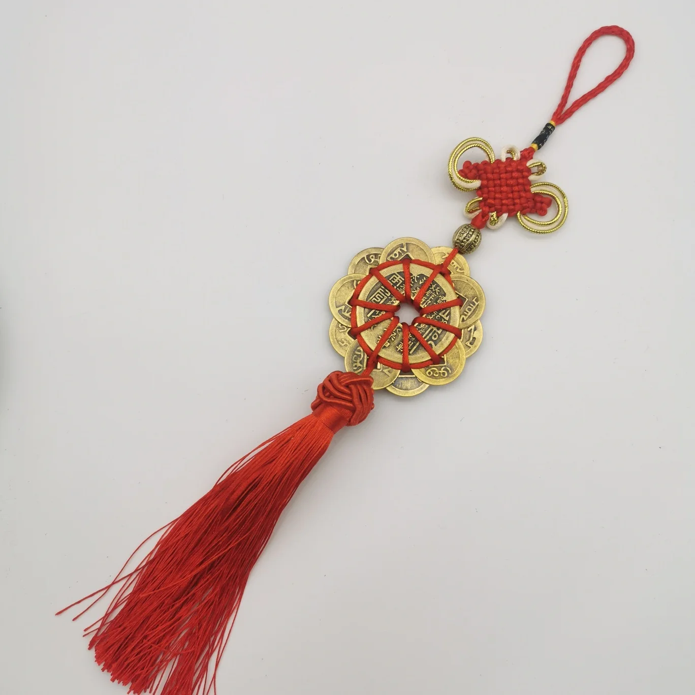 

China Knots Five Emperors, Money Ten Emperors, Copper Coins, Old Money Gourd Pendant, House Holding Fengshui Charm, Amulet Penda