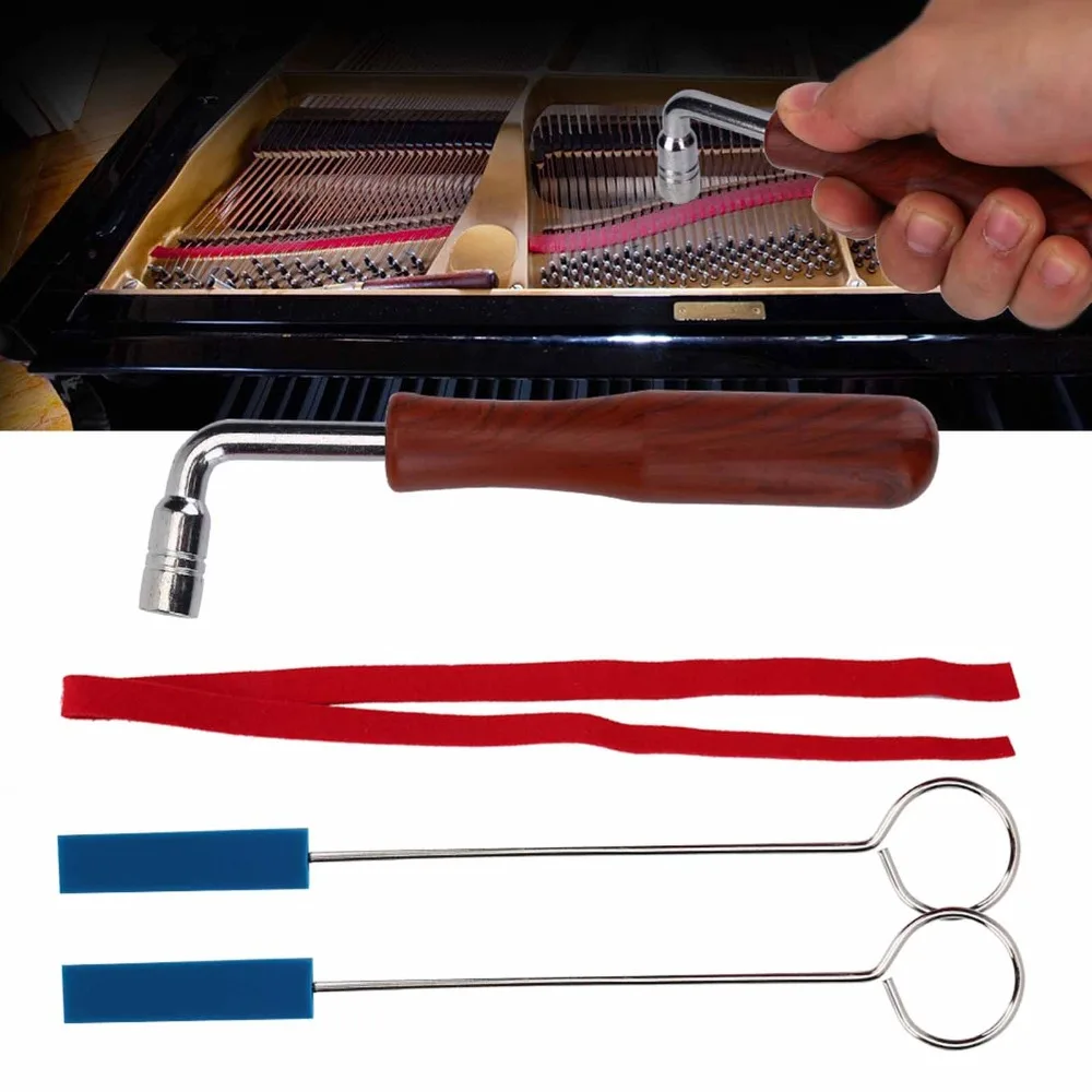 Kit de afinación de piano con llave y tiras caucho, metal y plástico - imagen 4