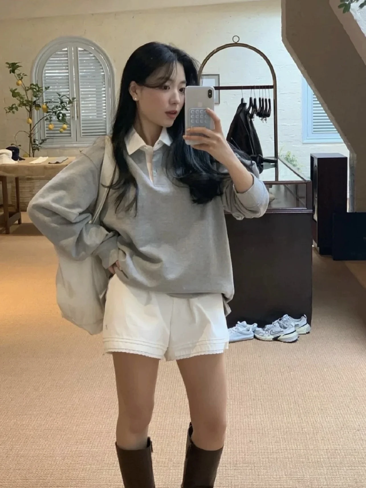 

Повседневная рубашка с длинным рукавом Miss Candy в корейском стиле, свободный свитшот в стиле Eight Milk Boyfriend, удобная уличная одежда