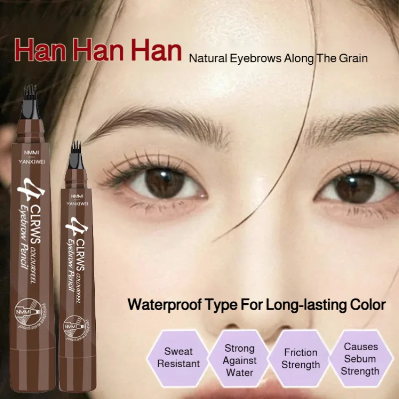 Crayon à sourcils étanche et étanche, pour sourcils sauvages, longue durée, enraciné, un Quad, liquide