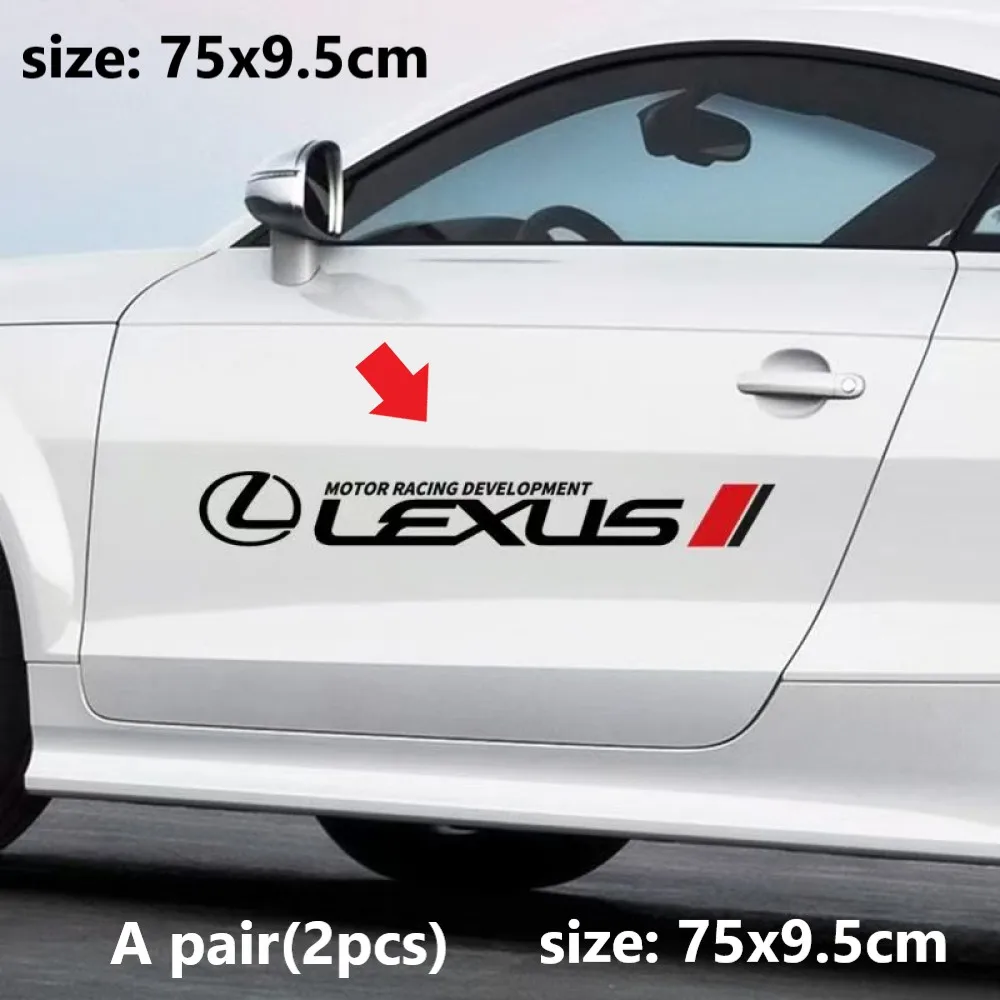 

2pcs Car door Emblem Badge Sticker For Lexus GS GX IS LS LX NX RX UX CT LC RC F SPORT CT200H GX460 IS250 ES 220D IS200 ES300