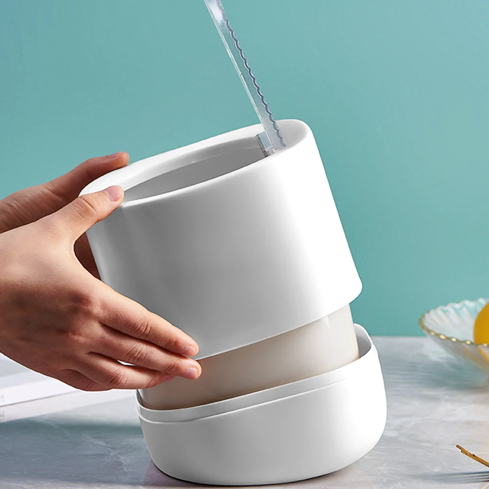 

Mini Trash Can 5L Compact Plastic Basket Lid Odor Sealing Small Garbage Can For Desk Bathroom Bedroom Kitchen Waste Bin