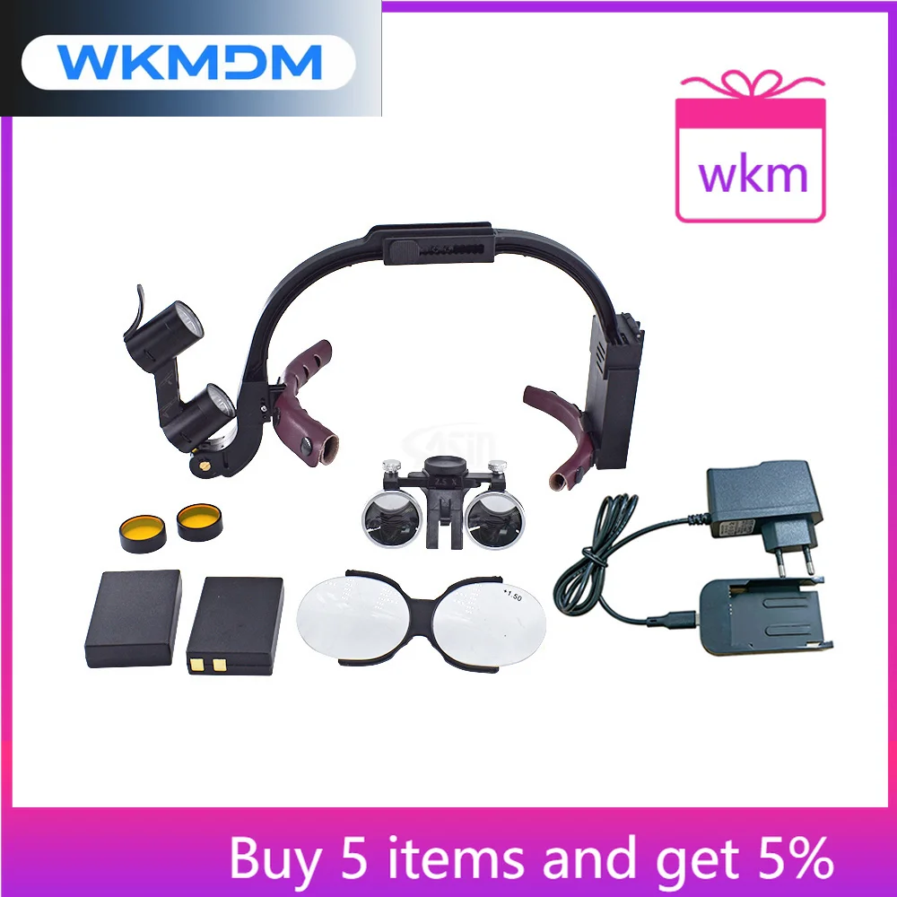 مصباح أمامي جراحي من den tal 2.5x/3.5x مجهر تكبير/دين تال مع ضوء للمصابيح الأمامية لمعدات المختبر #1