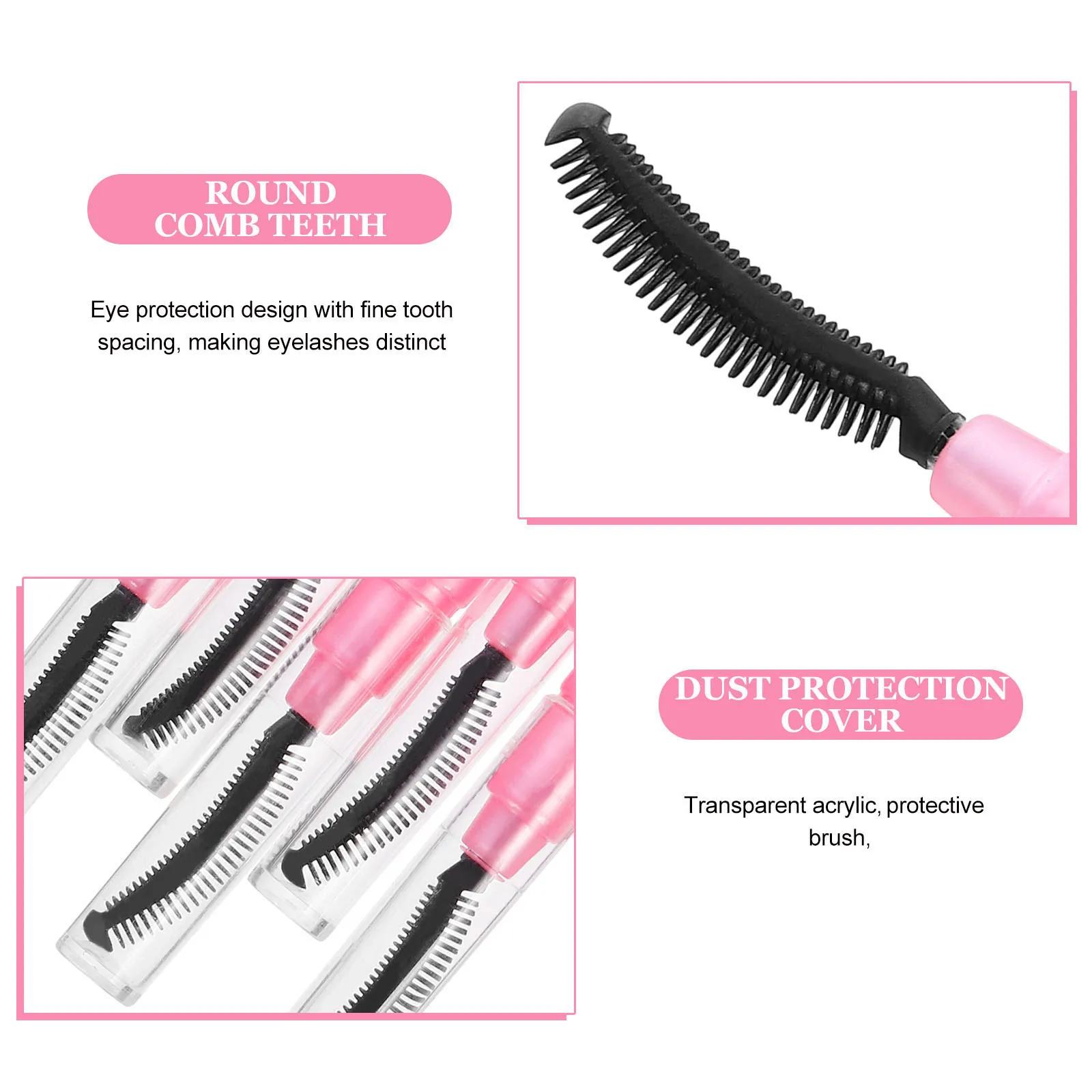 

6pcs Eyelash Brush Silicone Bristles Gentle Eyes Comfortable Safe Mascara Wand Travel Portable Makeup Tools lash comb