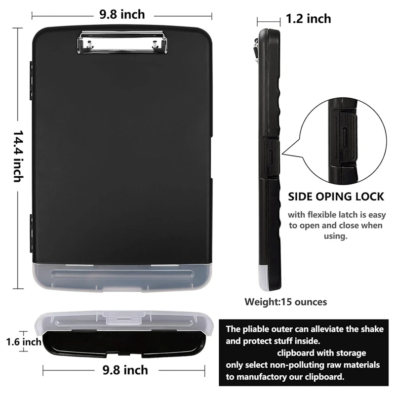 Clip Board Organizer Clipboards With Storage Nursing Clipboard Foldable File Folder Plastic Clipboard