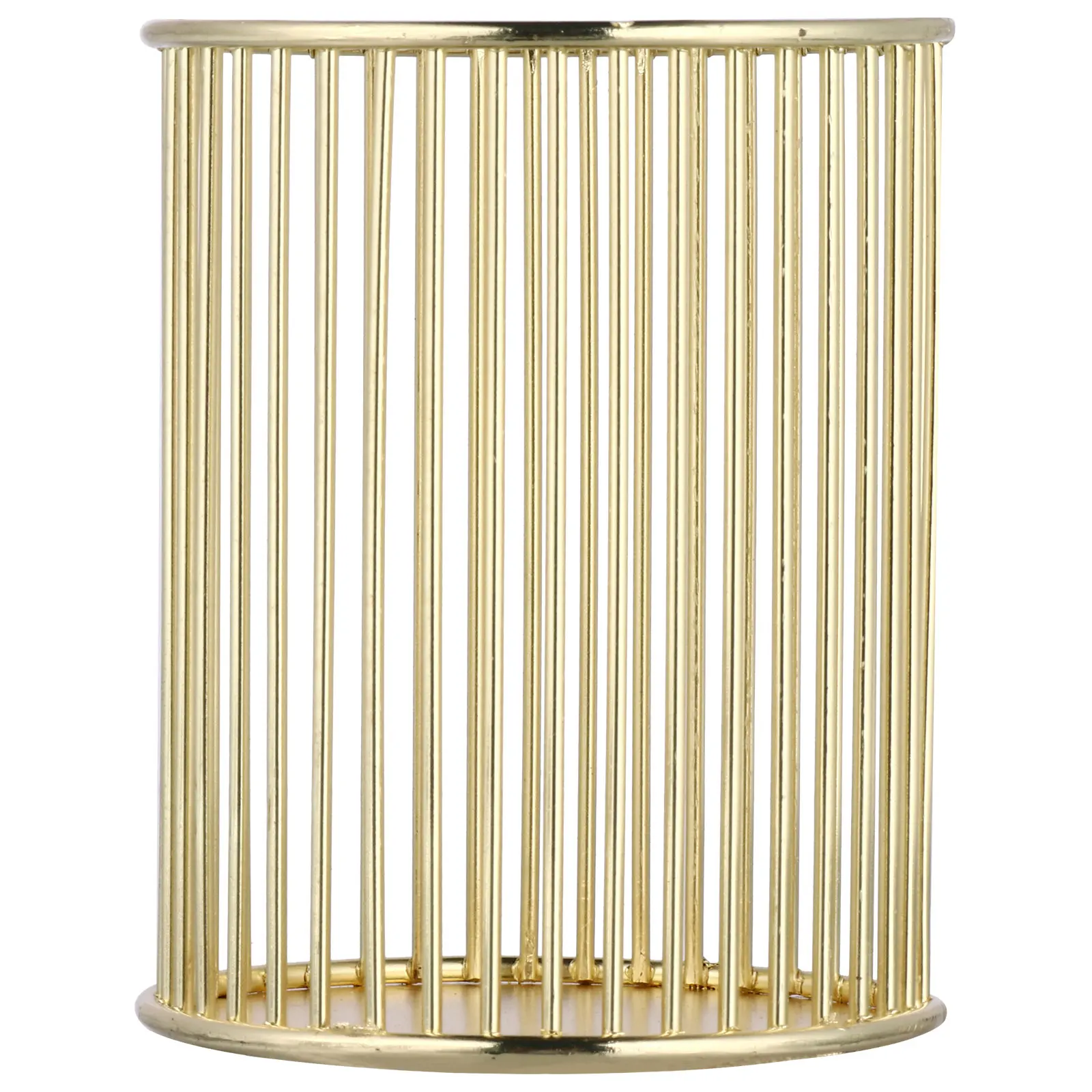 

Iron Pen Holder Golden Desktop Stationery Organizer Pencil Pot Storage Container Makeup Tools Rack Office Supplies
