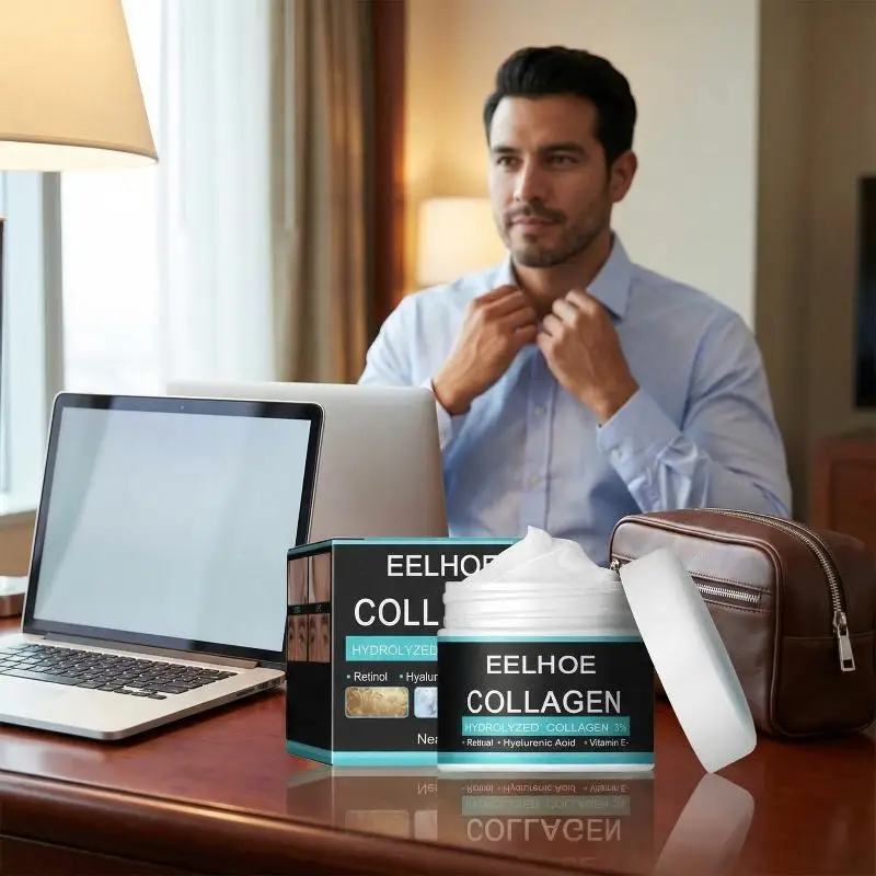Collagen Mens Cream Anti Aging Moisturizing Hyaluronic Acid Vitamin E Softens Skin Improves Elasticity For Office And Home