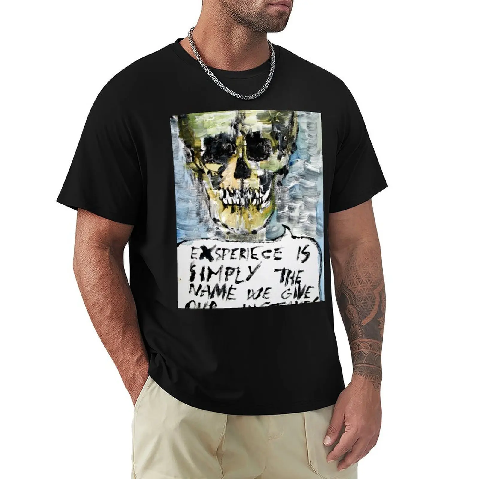 

SKULL quoting OSCAR WILDE .8 T-Shirt Sports Casual Short Sleeve Cotton Tee