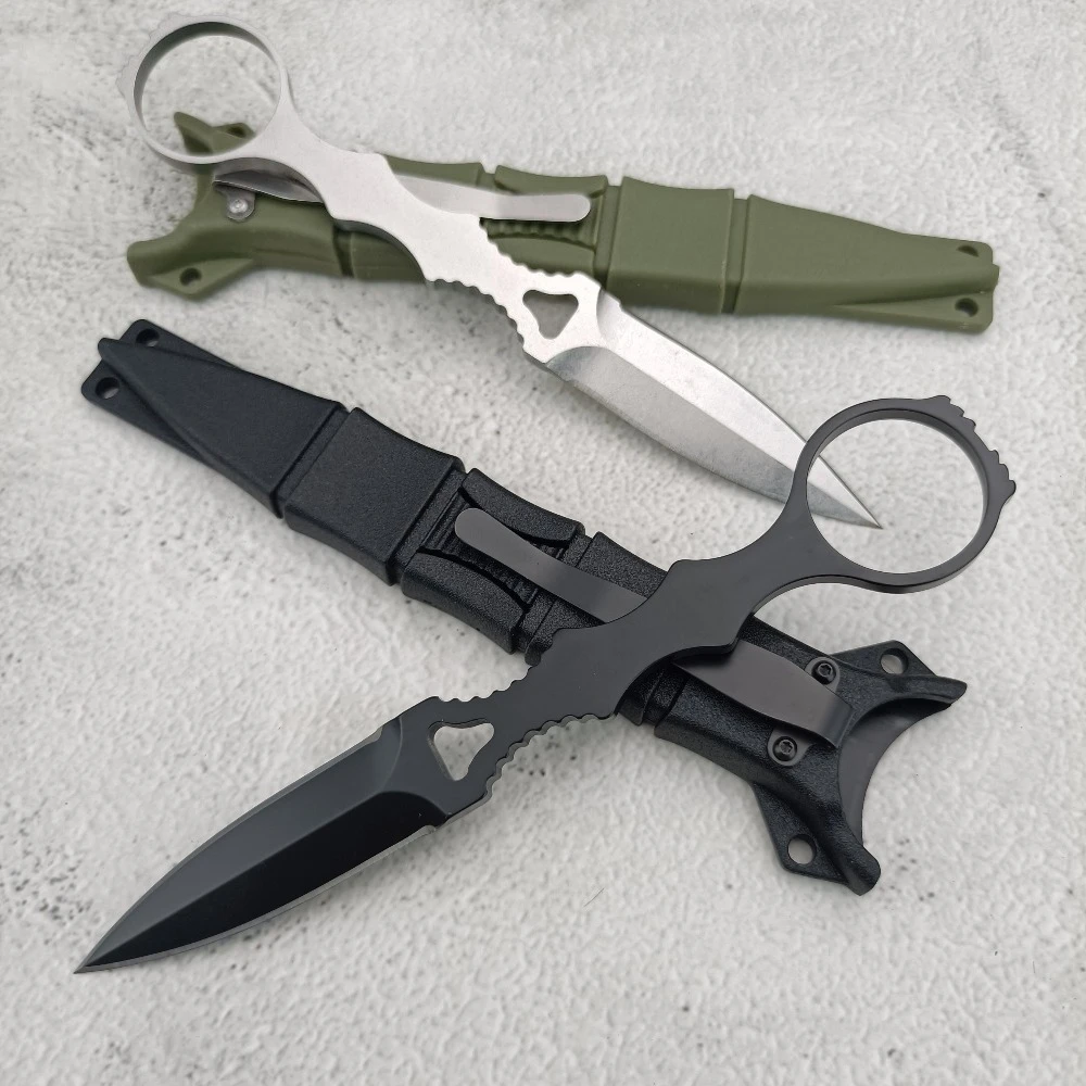 176 스트레이트 나이프 휴대용 야외 캠핑 생존용 소형 나이프 EDC 창문 파괴용 등산 및 하이킹 다기능 도구