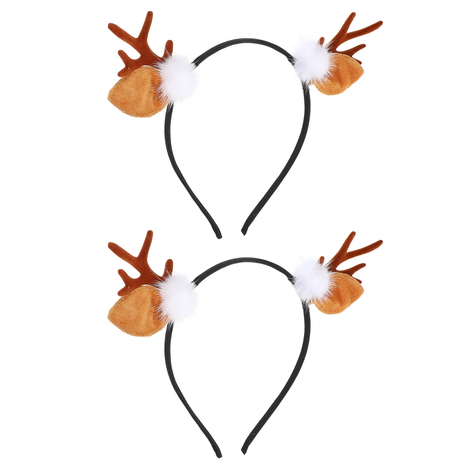 

2 Pcs Antler Headband Kids Hair Clips Party Decor Hairpin Adorable Headdress Resin Flocking Elk Horn Felt Cloth Lovely