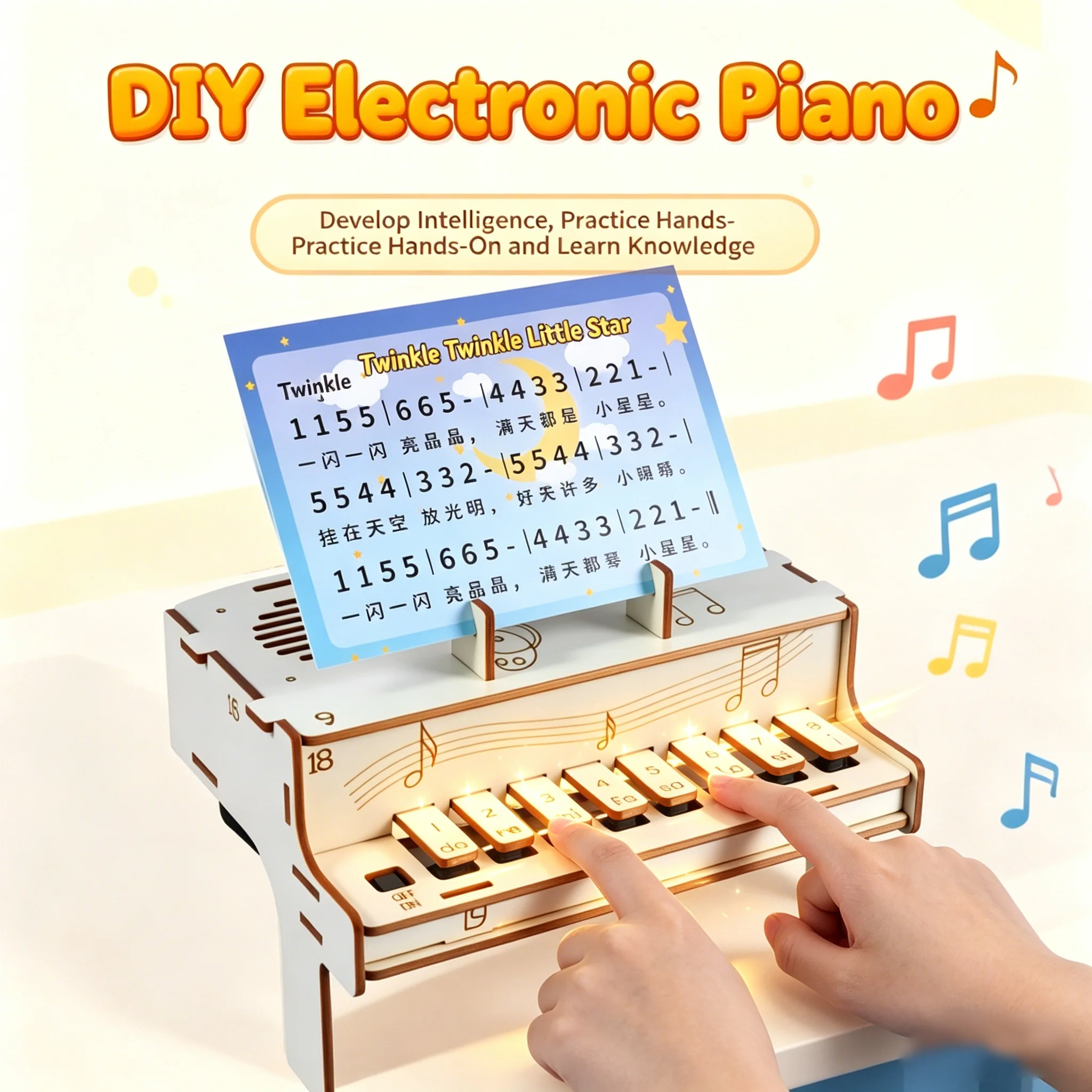 STEAM DIY Electric Piano MusicBox Kit Premium Battery Free Physics Puzzle Science Invention Contest Edu Fun Adults Gifts
