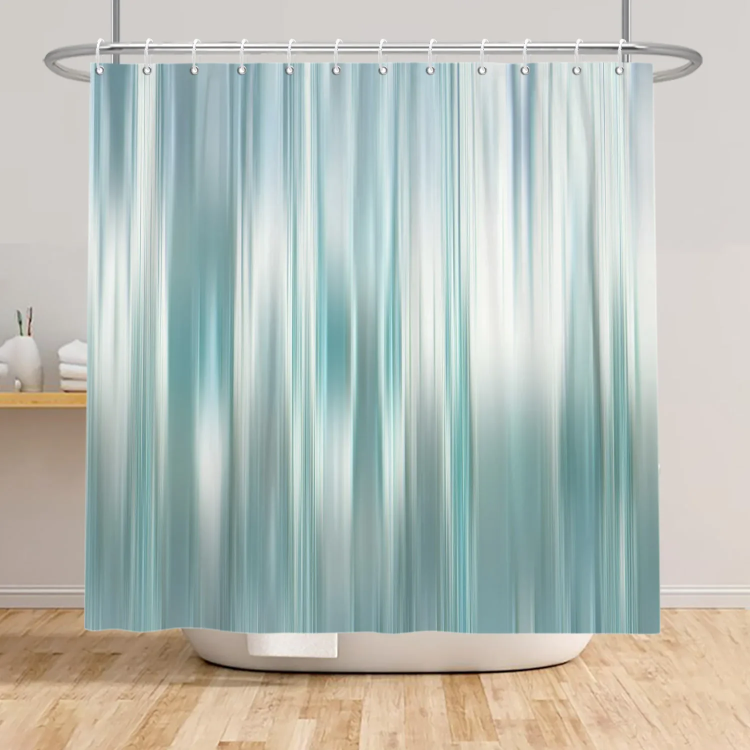 Gradient Shower Curtain Stripes Abstract Polyester Waterproof  Modern Bathroom Decoration Bath Curtains with Hook