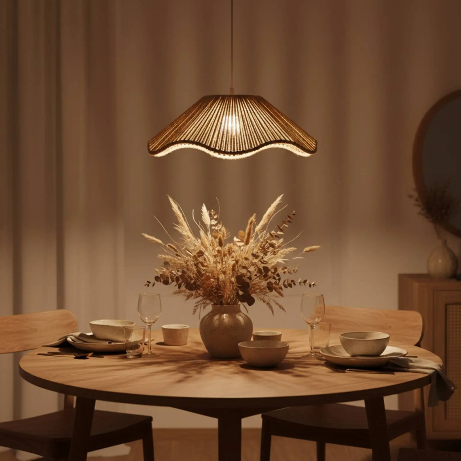 

Straw Hat Lamp Shade Retro Woven Straw Lampshade Rattan Design Ceiling Shade Natural Look Home Lighting Warm Atmosphere for Bar