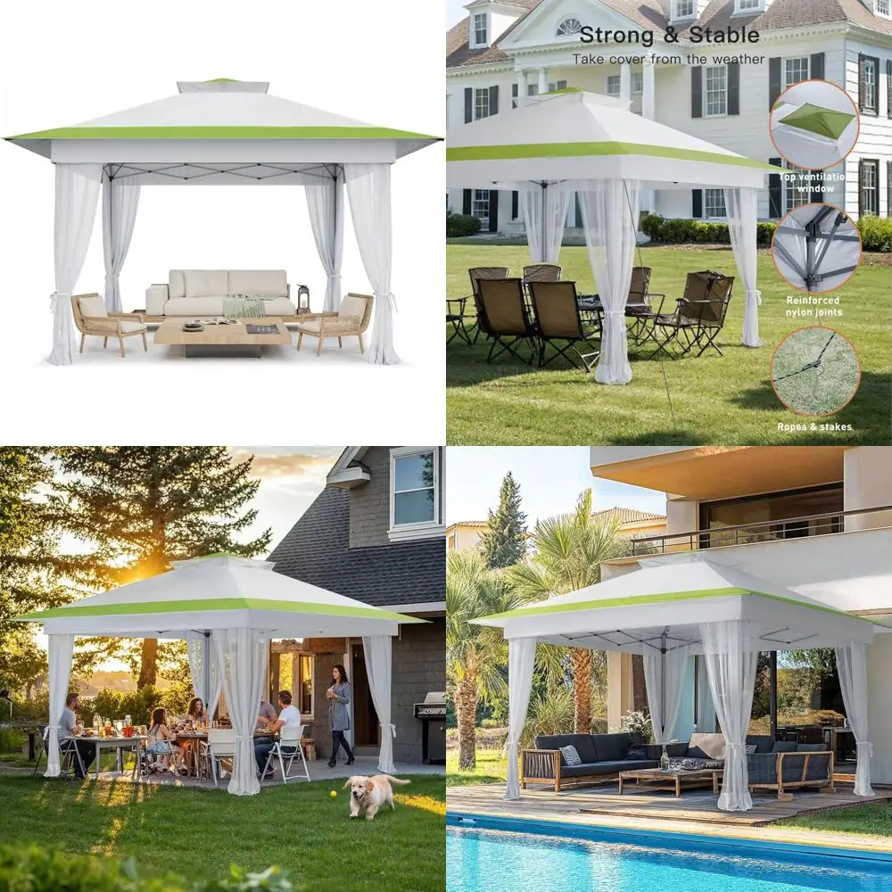

Amada 13x13 Outdoor Pop-Up Gazebo with Mosquito Netting for Backyard and Patio Furniture on Sale