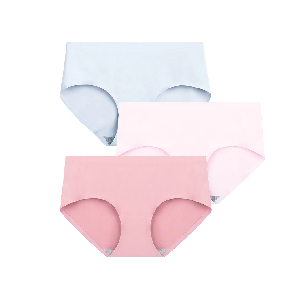 

4PCS/Set Women Seamless Panties Ice Silk Underwear Soft Female Underpants Sexy 8 Solid Colors Underwear Girls Briefs NKT2101