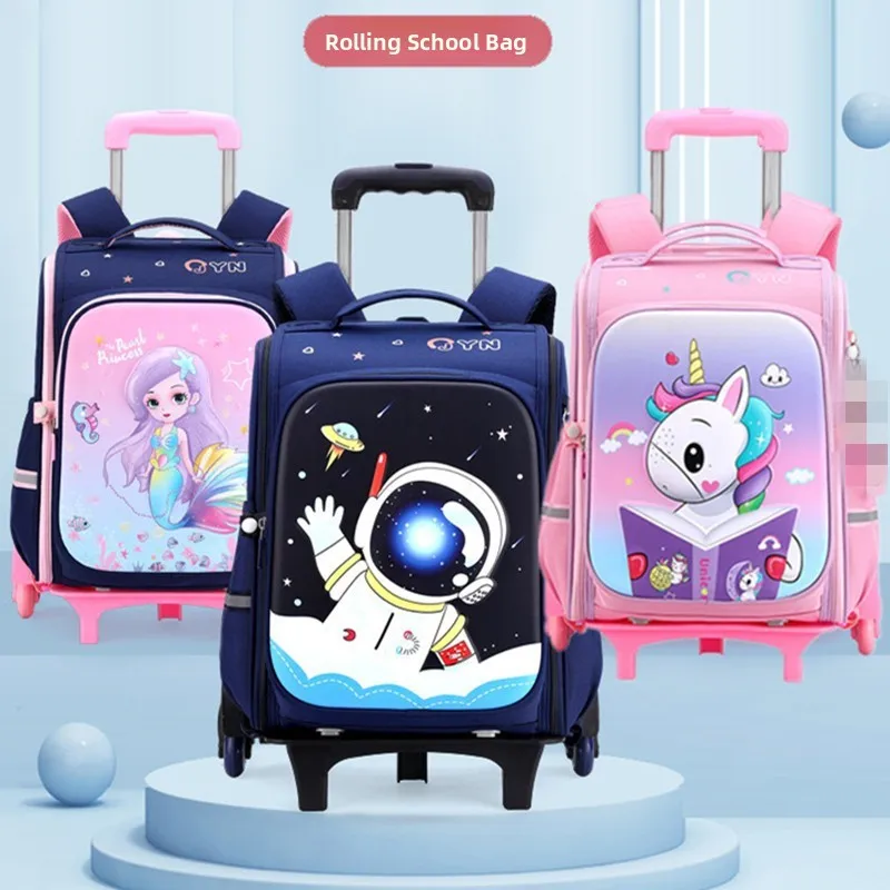 new-cute-cartoon-student-backpack-with-pull-rod-and-stair-climbing-wheels-for-primary-school-children-suitable-for-boys-and-g