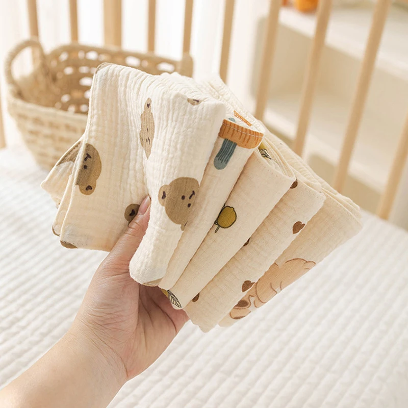 Cotton Muslin Baby Face Towels 4Layers of Gauze Children\'s Towel Long Burp Cloth for Newborn Kindergarten Hand Towels Baby Items