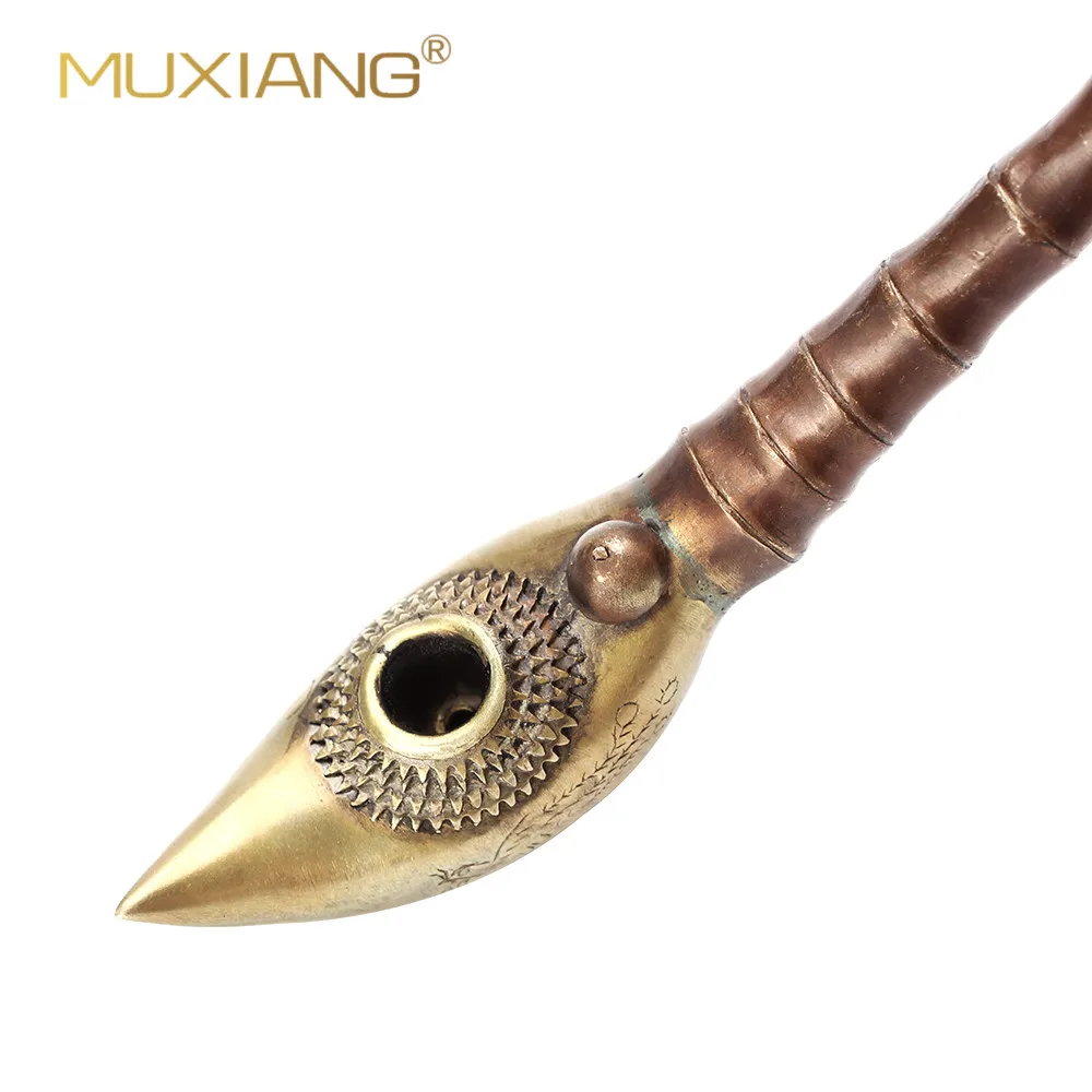 MUXIANG Chinese style dry tobacco pipe brass pipe 140g short straight pipe 140g 27mmx6mmx3mm