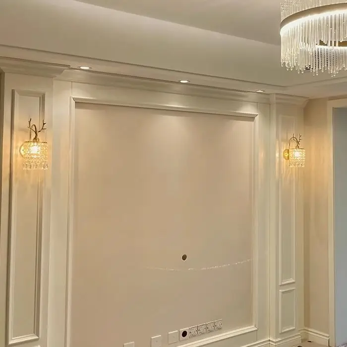 Simple wind bed head crystal wall lamp American all-copper deer head retro wall lamp