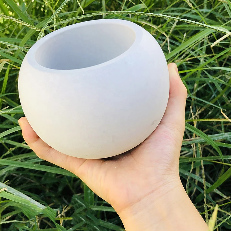 Spherical Cement Flowerpot Silicone Mold Concrete Candle Vessel Mold Gypsum Epoxy Pen Holder Clay Mold