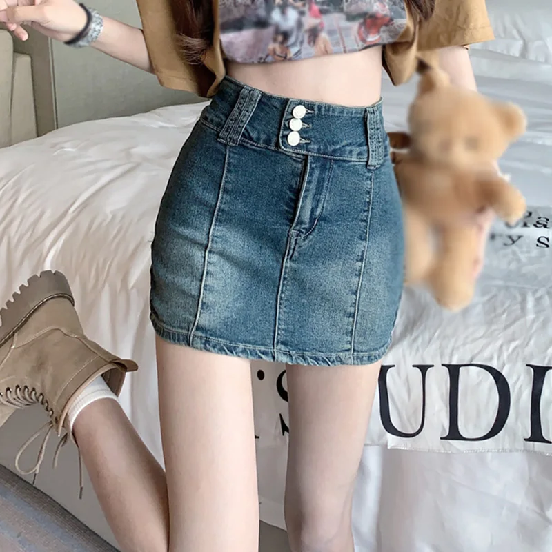 

High Waist Denim Skirt for Women A-line Jeans Shorts Skirts Streetwear Summer y2k Clothes