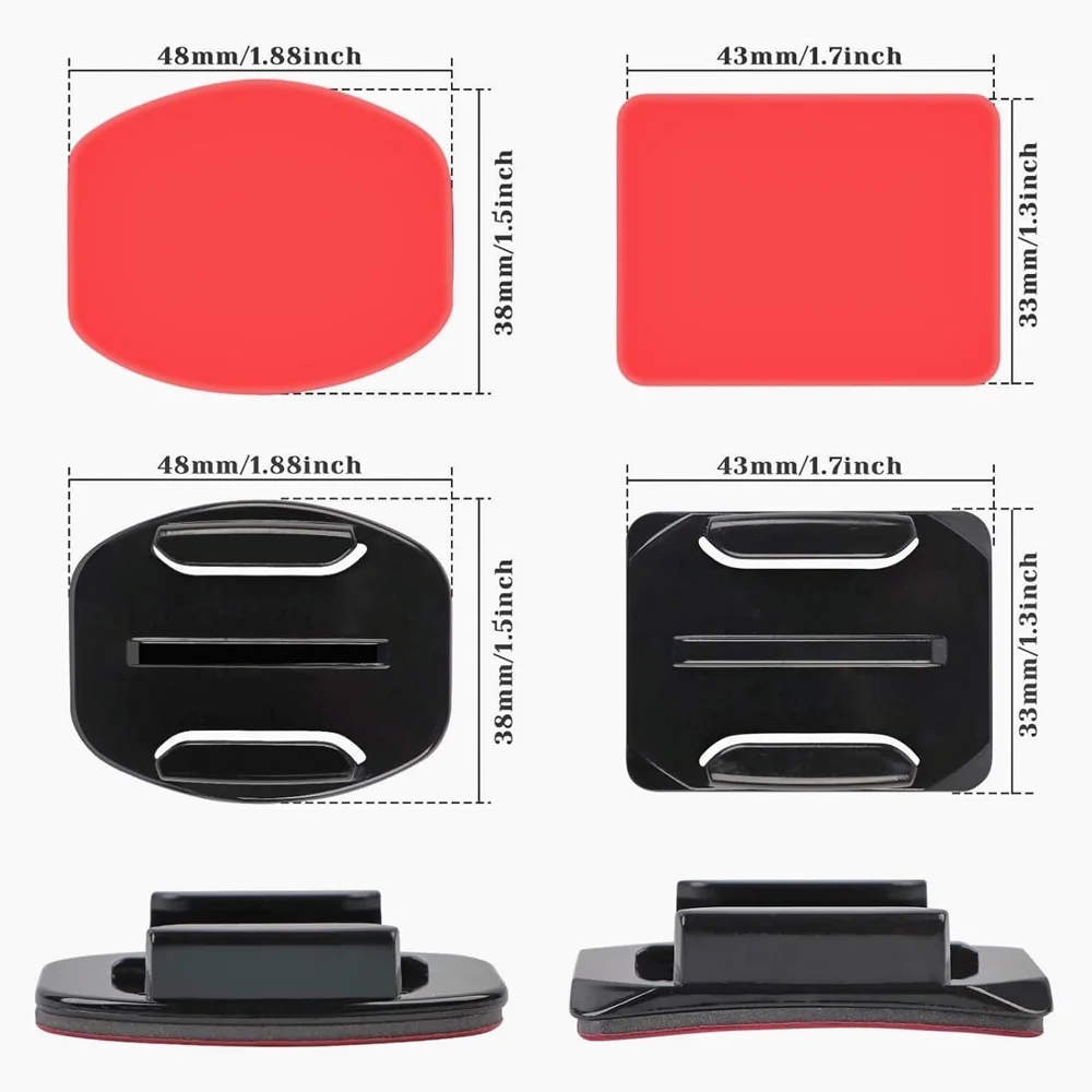 Helmet Adhesive Sticky Flat Curved Mounts For GoPro Hero 12 11 10 9 8 7 6 5 4 Insta360 X2 X3 DJI Osmo Action Camera Accessories