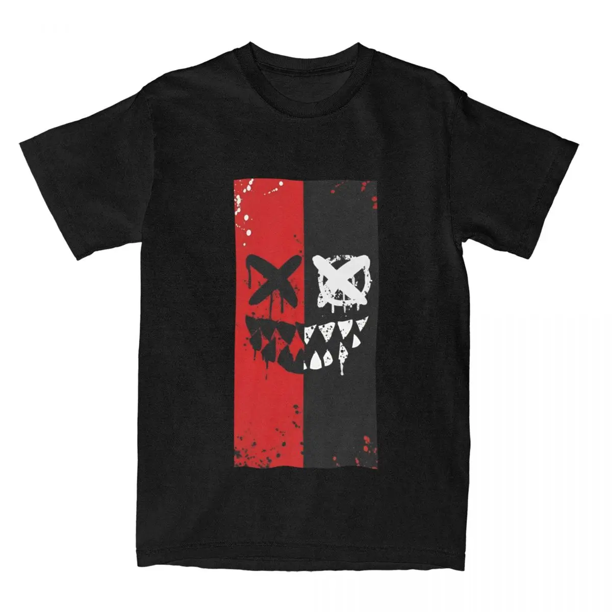 Demon Smile T-Shirt Men Horror Evil Face Y2K Funny Pure Cotton T-Shirts Summer O Neck Harajuku Tee Shirt Plus Size Clothing