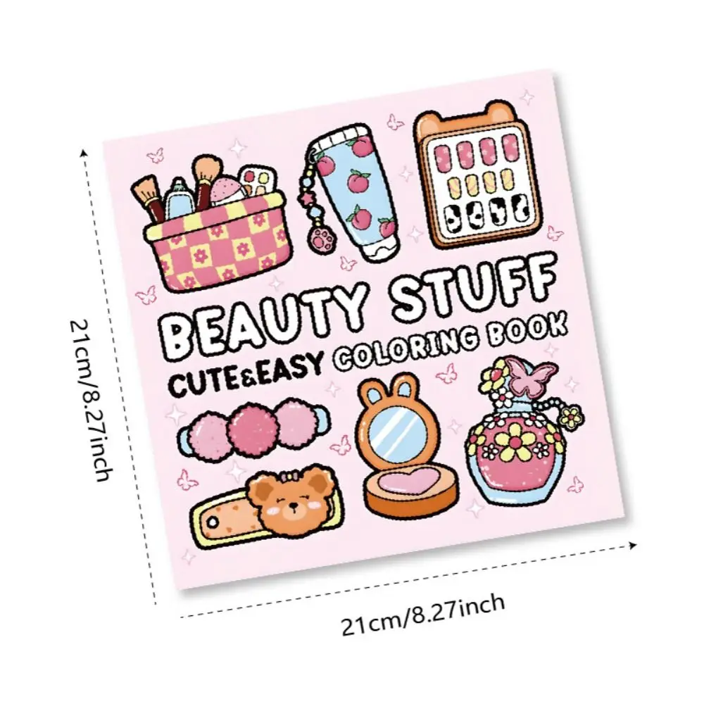 كتاب تلوين كرتوني لطيف لتخفيف التوتر، لوحة خلفية تعليمية هدية كتاب رسم جرافيتي للبالغين والمراهقين #5