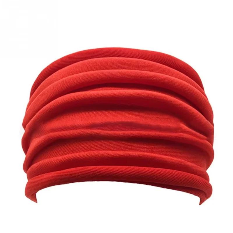 Women's wide edge solid color non-slip soft elastic headband Yoga running exercise Gym headband anti-perspirant cotton hea