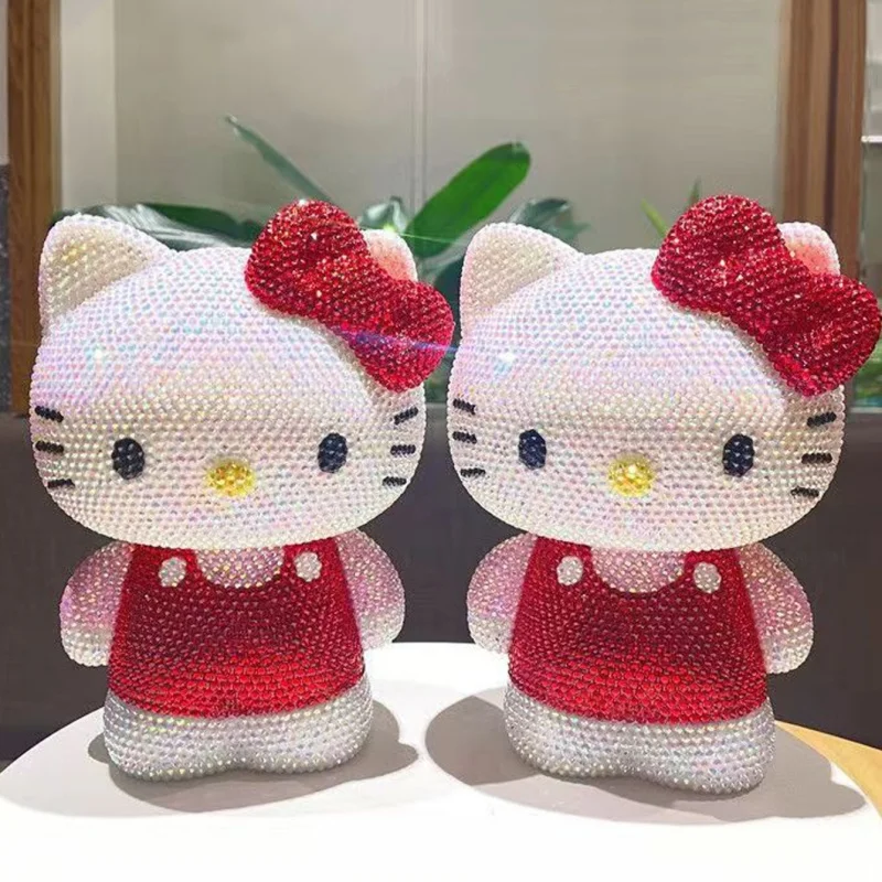 

Hot Sanrio Piggy Bank Cartoon Kuromi Kawaii Diy Piggy Bank Diy Diamond Stick Figurine Diy Model Hello Kitty Birthday Gifts
