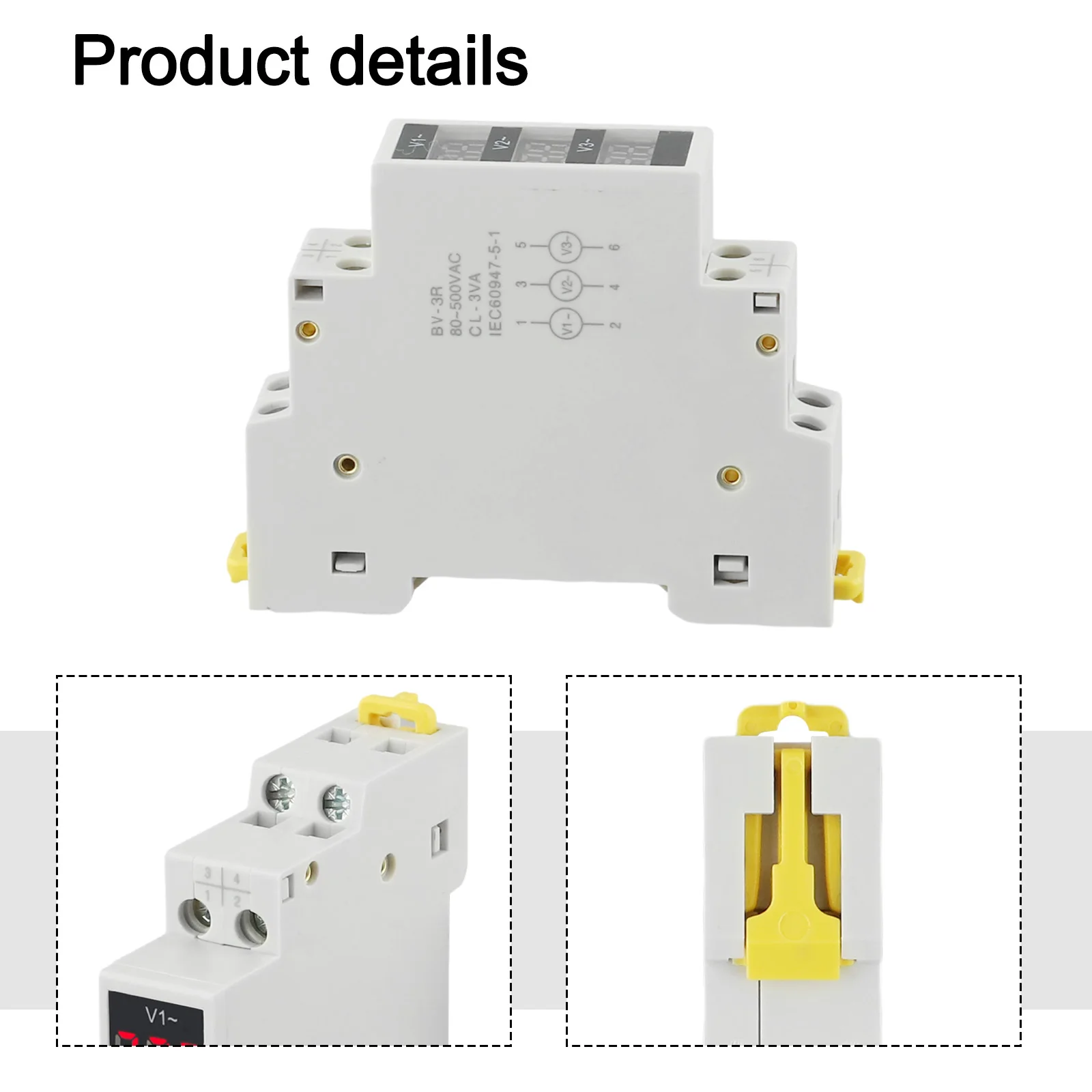 AC 80-500V Digital Voltage Meter 18mm DIN Rail Mount Single Three Phase Modular Voltmeter For Electrical Panel Monitoring