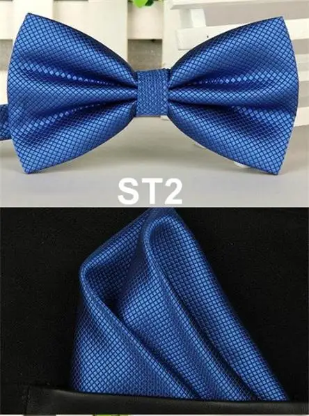 Bow Tie Set Polyester Handkerchief for Man Black Bowtie Shirt Accessory Plaid Bowknot Red Pocket Square Check Hanky