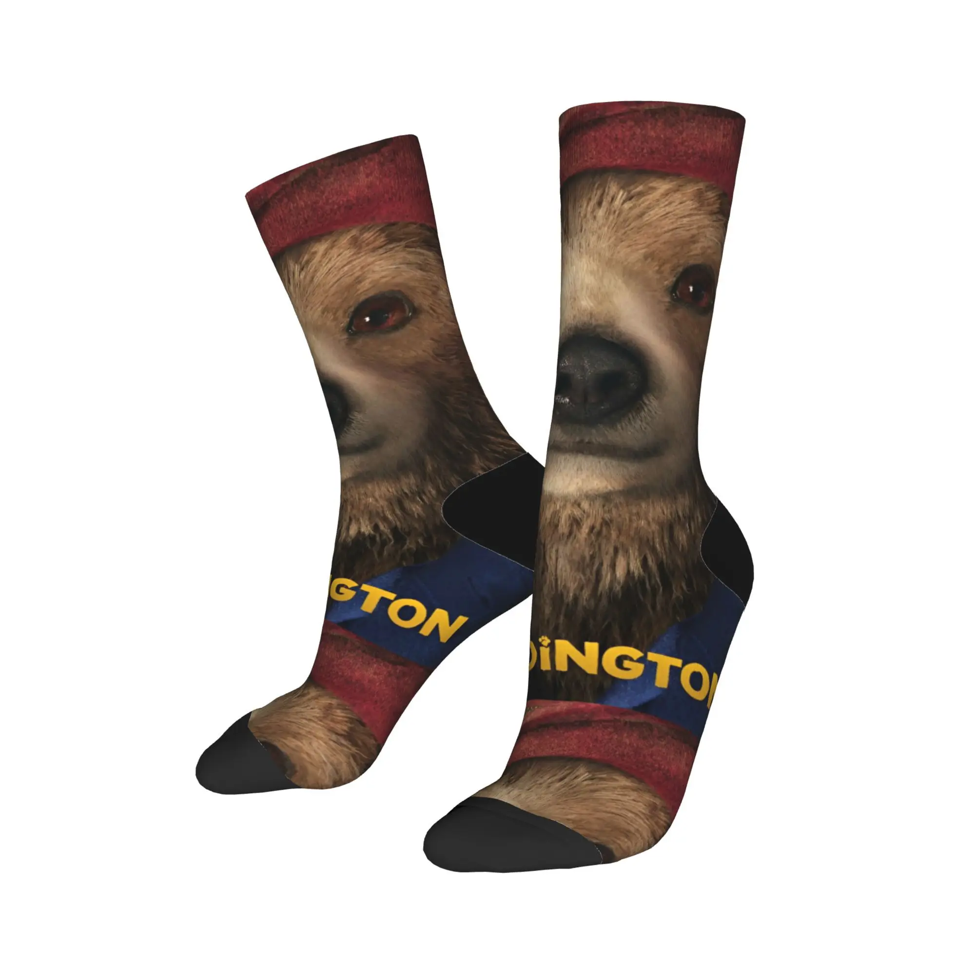 Britain Paddington Brown Bear Winter Warm Cool Women MenSocks Cute Movie Cartoon Breathable Basketball Socks