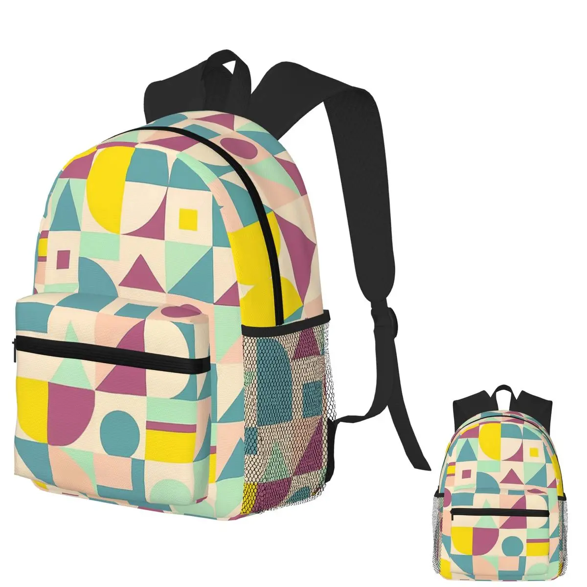 

Muted Bauhaus Harmony Retro Pastel Geometry Student Backpack School Bag Daypack for Men Women Fashion Bookbag Shoulder Bags