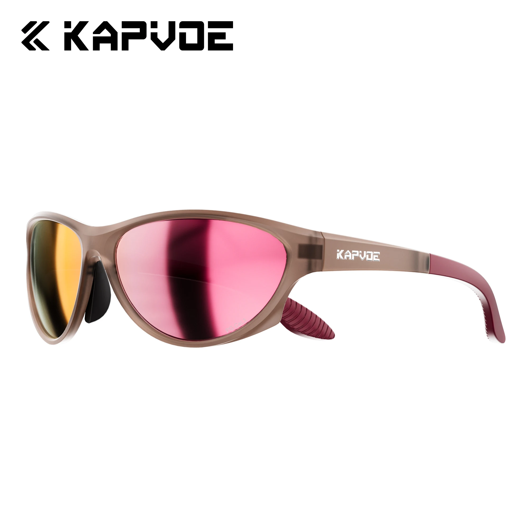 Kapvoe Damen Polarisierte Wanderbrille für Herren Modische Rosa Brille Radfahrbrille UV400 Fahrradbrille Sport Outdoor Sonnenbrille – Detail 7