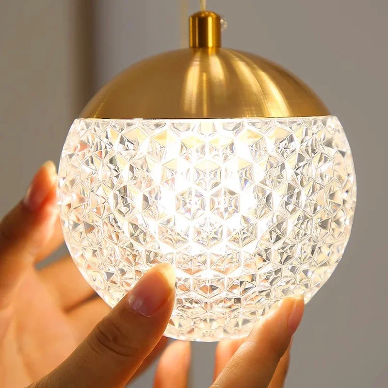 الشمال ديكور المنزل الثريات غرفة الطعام كرة زجاجية قلادة أضواء LED غرفة المعيشة غرفة نوم إضاءة داخلية درج مصابيح معلقة