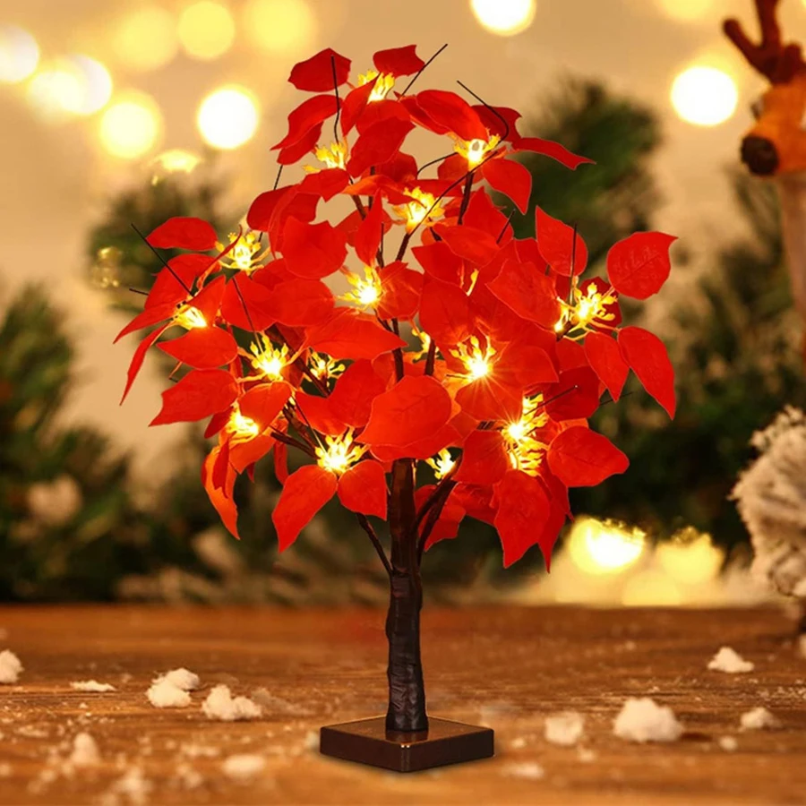 60cm beleuchtete künstliche Weihnachts stern Blumen baum Battry betrieben Tischplatte Weihnachts baum Weihnachts stern Baum für Urlaub Dekor