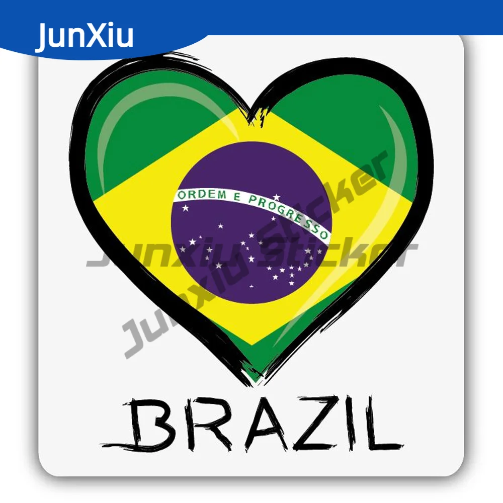 

I Love Brazil Flag Heart Decoration Pvc Sticker For Car Suv Window Bumper Truck Pickup Anti Scratch Exterior Decal Accessories