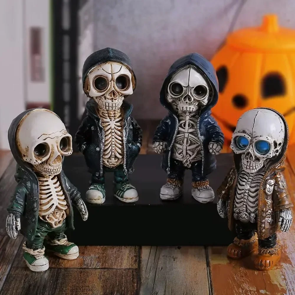 New Skeleton Doll Resin Jewelry Character Statue Home Creative Cool Room Decor Panel Trendy Street Decoration Personalised Retro