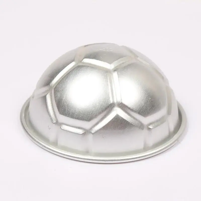 3D Soccer Ball Aluminum Baking Pan Football Shape Metal Cake Pan Mold Half Ball Cake Mold Aluminum Hemisphere Cake Pan