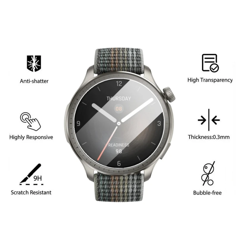 2-4PCS Tempered Glass For Amazfit Balance 9H Screen Protector Anti-scratch Smart Watch For Amazfit Balance HD Protective Glass