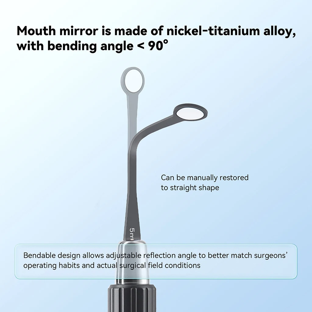 AZDENT Dental-Mikro-Mundspiegel, flexibler, sterilisierbarer Reflektor, Odontoskop, multifunktionale Prüfspiegel, abnehmbarer Griff – Detail 2