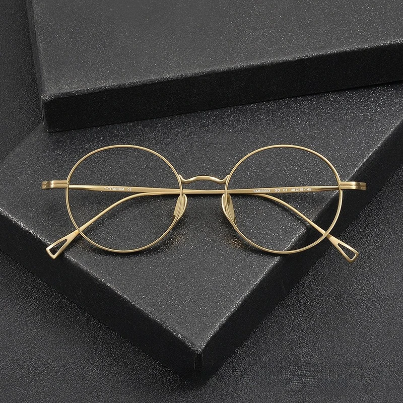 

Retro Round Ultra-light Brand Design Frame for Men Round Glasses Anti Blue Light Titanium KMN3003 Myopia Women Reading Eyewear